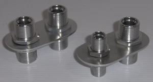 2) Aluminum A/C Air Condition Heater Hose Firewall Bulkheads #6 #10 Fittings - Picture 1 of 5