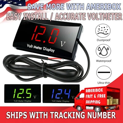 12V Digital LED Display Voltmeter Voltage Gauge Panel Meter Car Motorcycle