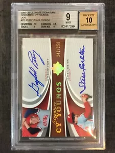 2005 UD Dual Signature Cy Youngs Gaylord Perry Steve Carlton #242/250 BGS 9 MINT - Picture 1 of 1