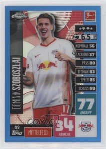 2020 Chrome Match Attax Bundesliga Rising Star Blue Refractor Dominik Szoboszlai
