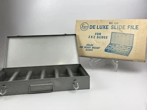 Logan NO.110 Deluxe Slide File For 2x2 Slides Holds 300 Slides Gray - Picture 1 of 5