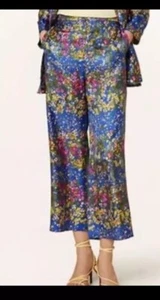Max Mara Studios Operoso Silk Trouser Floral Pants Size 12 $650 - Picture 1 of 13
