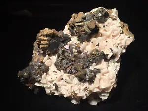 CALCOPIRITA sobre ESFALERITA sobre DOLOMITA - Mina del Medio Continente, Tri State, Kansas - Imagen 1 de 11