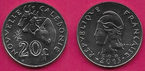 NEW CALEDONIA 20 FRANCS 2013 UNC CAPPED BUST MARIANNE TO THE LEFT ABOVE DATE,LEG - Picture 1 of 1
