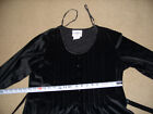 Studio Ease: Black Faux Velvet Pleated Bodice Tunic Full Length Dress Sz10