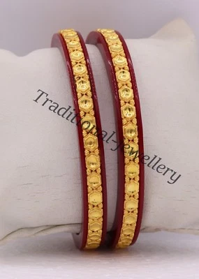 FABULOSO BRAZALETE BRAZALETE ORO AMARILLO 22K CHUDI KANGAN REGALO NOVIAS PERSONALIZADO Foto 1 de 4