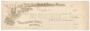 1890s unused Buckeye Iron & Brass Works Dayton OH draft, elk vignette - Picture 1 of 4