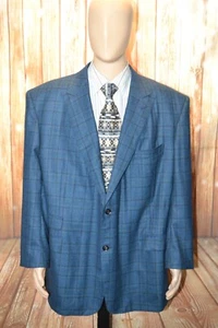 Custom Made Men Surgeon Cuffs Plaid Loro Piana 2 Front Button Sports Coat Sz 54L - Picture 1 of 11