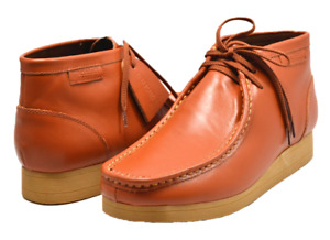 NEW British Walkers Men Shoes Wallabee Style New Castle 2 Leather Caramel Tan