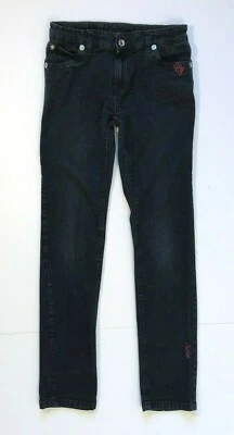 Pantalones de mezclilla Coogi para niña, talla 12 para niña, negros con bordado en bolsillos traseros, elásticos Foto 1 de 4