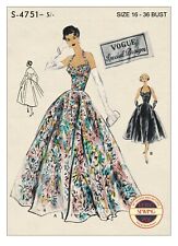 1950s Evening Halter Dress Vintage Sewing Pattern Bust 36