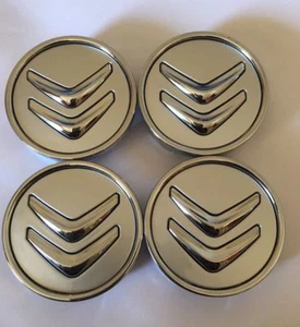 ☆ 4 LOGO EMBLÈME CITROEN GRIS 60 mm caches moyeu jante, centre de roue/ NEUF ☆ - Bild 1 von 1