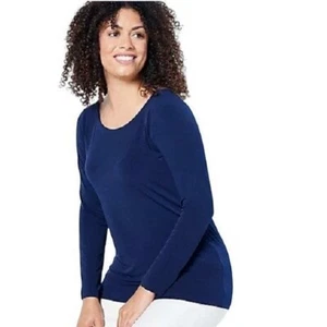 Susan Graver Modern Essentials Liquid Knit Ballet Neck Top LARGE (8181) - Picture 1 of 7