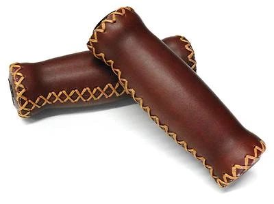 BROWN  Bike Bicycle Handlebar Leather Like Grip Grips 127mm x 18mm Beach Cruiser - Image 1 of 4