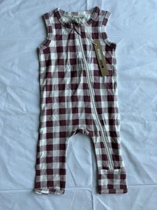 Spearmint Love ärmelloser Strampler mit Reißverschluss - maulbeer kariert (3M) - Bild 1 von 2