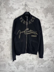 Versace Jeans Alta Costura Bordada Cremallera Sudadera Chaqueta Hombres Talla M Negra - Imagen 1 de 17