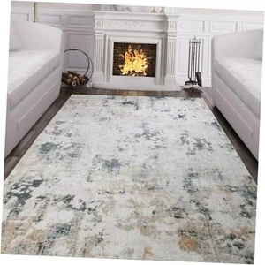 Machine Washable 6X9 ft Area Rug, Large Non Slip Modern Abstract Floor Mat, - Picture 1 of 7
