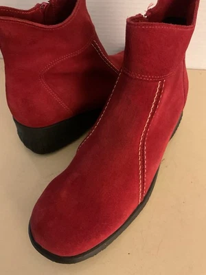 Botas impermeables de cuña Finley de gamuza roja para mujer La Canadienne talla 7/38 Foto 1 de 4