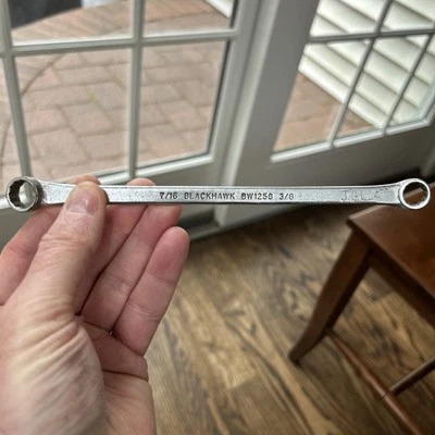 BLACKHAWK BW1258 7/16" x 3/8" 12pt Box End Wrench 8" USA - Image 1 of 4