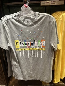 2025 Disney Parks Disneyland Resort Logo Marquee Gray TShirt XS S M L XL 2XL 3XL - Picture 1 of 2