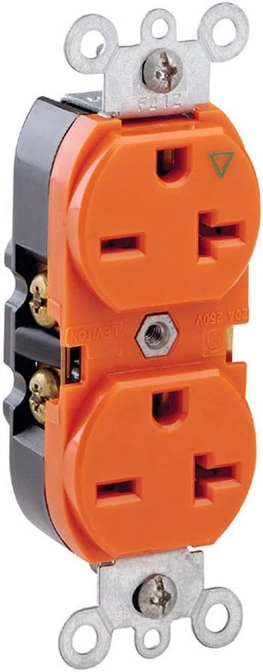 Leviton 5462-ig 20 Amp 250 Volt Industrial Heavy Duty Grade Duplex Receptacle