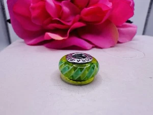 Genuine Pandora Sterling Silver Lime Green Zig Zag Murano Glass Charm 790616 - Picture 1 of 7