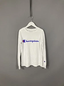 CHAMPION LONG SLEEVE T-Shirt - Size Medium - White - Great Condition - Boy’s - Picture 1 of 4
