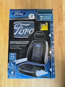 Ford Logo Deluxe Premium Sideless Seat Cover with Cargo Pocket Set Item #00865 - Foto 1 di 6