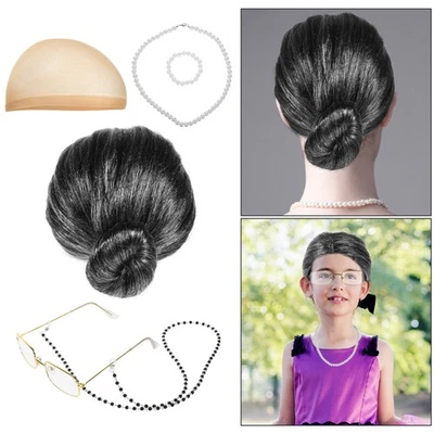 Old Lady Accessories for Women Wigs Elderly Grandma Cosplay - Image 1 of 4