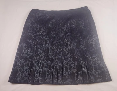 Traje Anne Klein Falda Mujer 14P Azul Medianoche Metálico Jacquard Plisado Dobladillo Nuevo con Etiquetas Foto 1 de 4