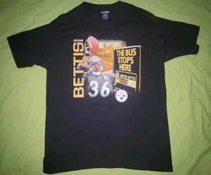 NFL Football Pittsburgh Steelers Jerome Bettis The Bus Stops Here LARGE Shirt - Bild 1 von 5