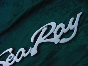 SEA RAY SEARAY SCRIPT CHROME EMBLEM BADGE BOAT LOGO  12-3/4" NEW USA !! - Picture 1 of 12