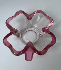 Piatto porta caramelle trifoglio rosa vintage - Foto 1 di 3