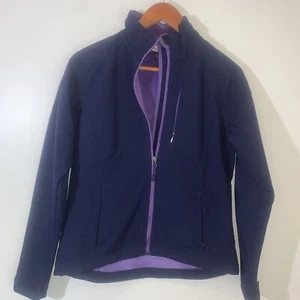 DOUBLE DIAMOND Jacket Womens Size Small Purple Soft Shell Fleece Lined Zip - Picture 1 of 11