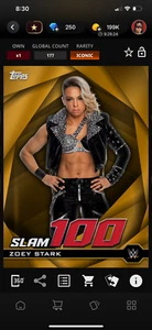 DIGITAL Topps WWE Slam 100 25 Zoey Stark Gold - Picture 1 of 2