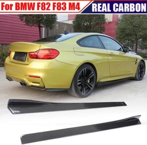 KIT DE CARROCERÍA de panel labial de extensión de faldones laterales de fibra de carbono para BMW F82 F83 M4 2014-19 - Imagen 1 de 16