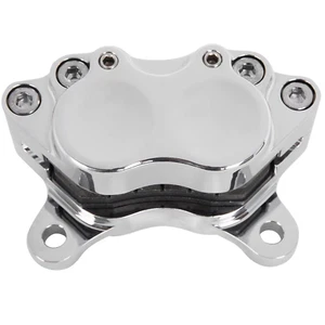 Pinza de freno de cuatro pistones cromada helicóptero personalizado Harley bobber - Imagen 1 de 5