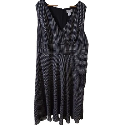 Vestido Adrianna Papell Mujer Lunares Ajuste y Acampanado Cuello en V Sin Mangas 2X Foto 1 de 4