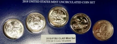 2018 P ATB Quarter US Mint Set 5 CN-Clad Coins 18hal0926 (I choose) - Image 1 of 2