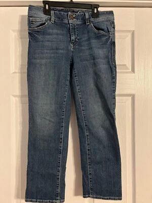 Jeans jeans feminino Tommy Hilfiger tamanho 6 Spirit crop lavagem média  - Imagem 1 de 4