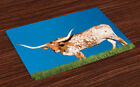 Longhorn Place Mats Set of 4 Female Cow and Open Sky