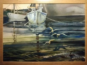  Vintage Aquarell Gemälde signiert Ron Weiss. Top Zustand.  - Bild 1 von 12