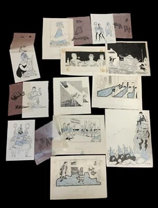 LOT DE 12 DESSINS POUR ILLUSTRATION. CASTANY, JIP ET AUTRES. ENCRE. ESPAGNE. XX - Imagen 1 de 14