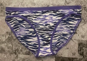 NWT VICTORIA'S SECRET M PURPLE BLUE ZEBRA SMOOTH VINTAGE RARE BIKINI PANTIES - Picture 1 of 3