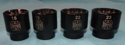 lote de 4 peças Jesse James unidade métrica 3/8" 12 pt. Picadores de soquete West Coast - Imagem 1 de 4