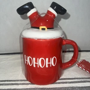 Tazza Natalizia Polo Nord Consegna Express Babbo Natale HoHoHo con Topper - Nuova - Foto 1 di 5
