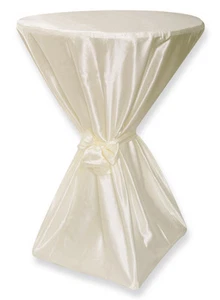 Stehtischhusse creme champagner 80 cm glänzend Hochzeit Stehtischhussen - Bild 1 von 1