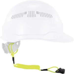 Coiled Lanyard With Clamp End, No Snag Design, Easily Attaches To Hard Hat, Tool - Picture 1 of 7