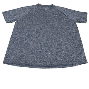 Under Armour Men's Size XXL Heather Navy Blue The Tech Tee  Base Layer Workout - Picture 1 of 12