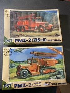 Vintage Model Fire Engine and Fire Tanker, NIB PMZ-2 ZIS-42 ZIS-6 1:72 - Bild 1 von 2